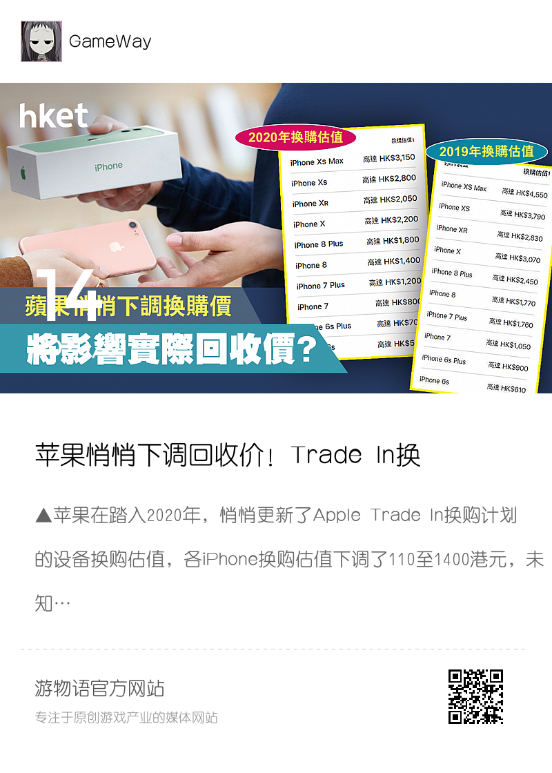 苹果悄悄下调回收价！Trade In换购计划2020年更新分享封面